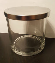 Load image into Gallery viewer, 16 oz Clear Glass, 3-wick - Silver Metal Lid
