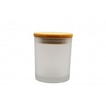 Load image into Gallery viewer, 8 oz White Frosted Glass Jar - Bamboo Lid
